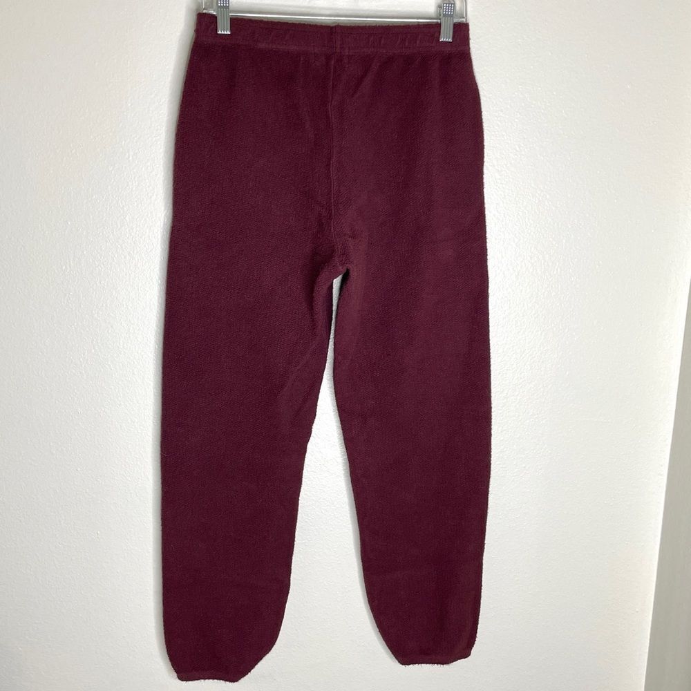 Monrow Teddy Fleece Slouchy Sweatpants Merlot Size Medium New - Picture 8 of 16